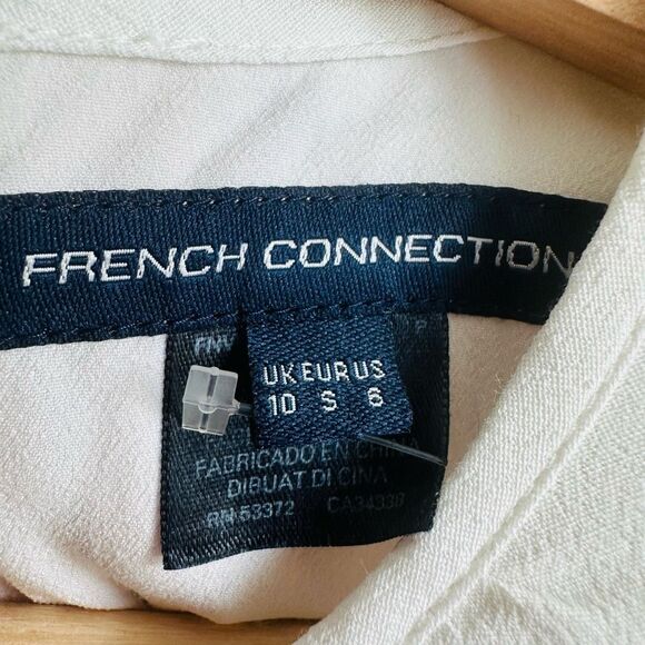 French Connection Cream Floral Belted High-Low Dress Size 6 NWOT - Picture 5 of 13